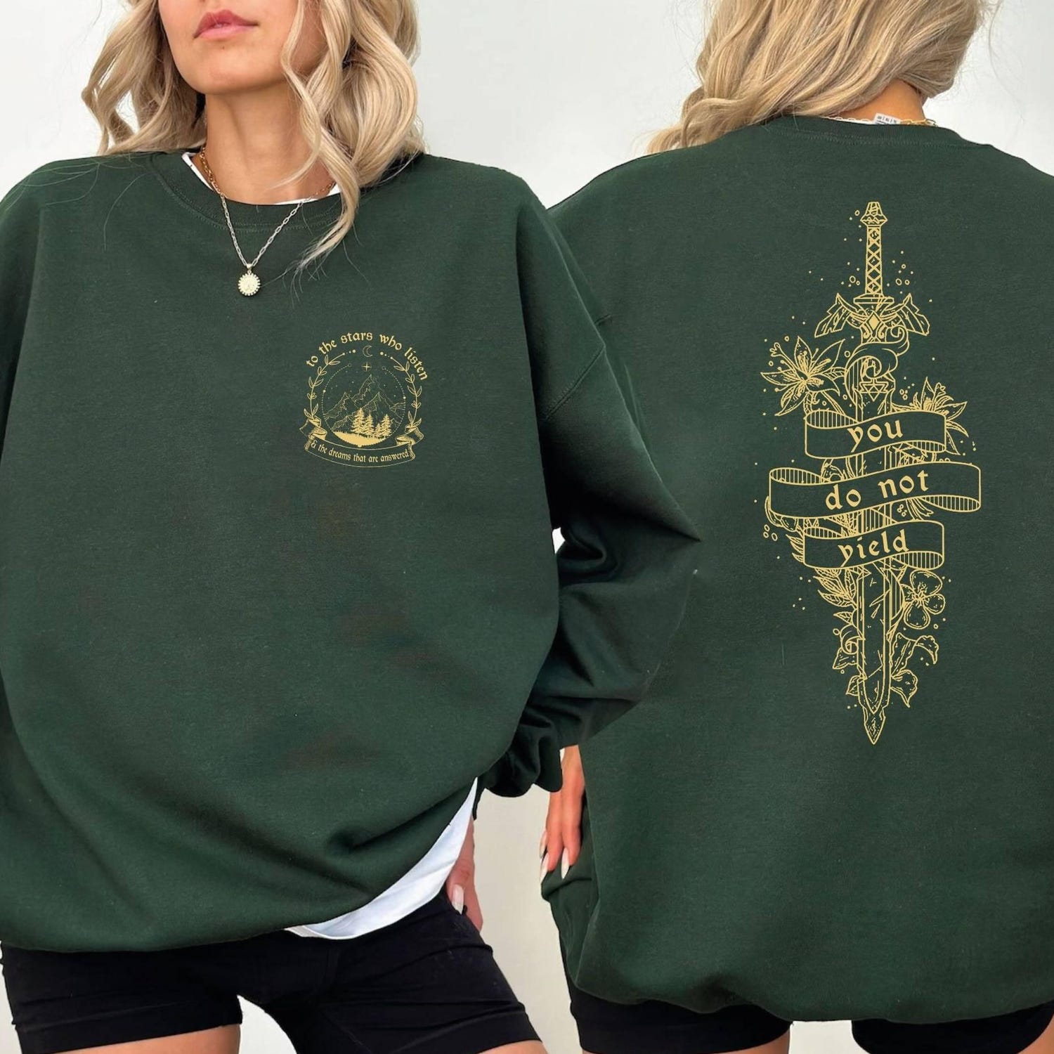 (TOG) -  You Do Not Yield Sweatshirt, To The Stars Who Listen And The Dream That Are Answered, Thrones Of Glass Hoodie, Bookish Sweatshirt, LT547