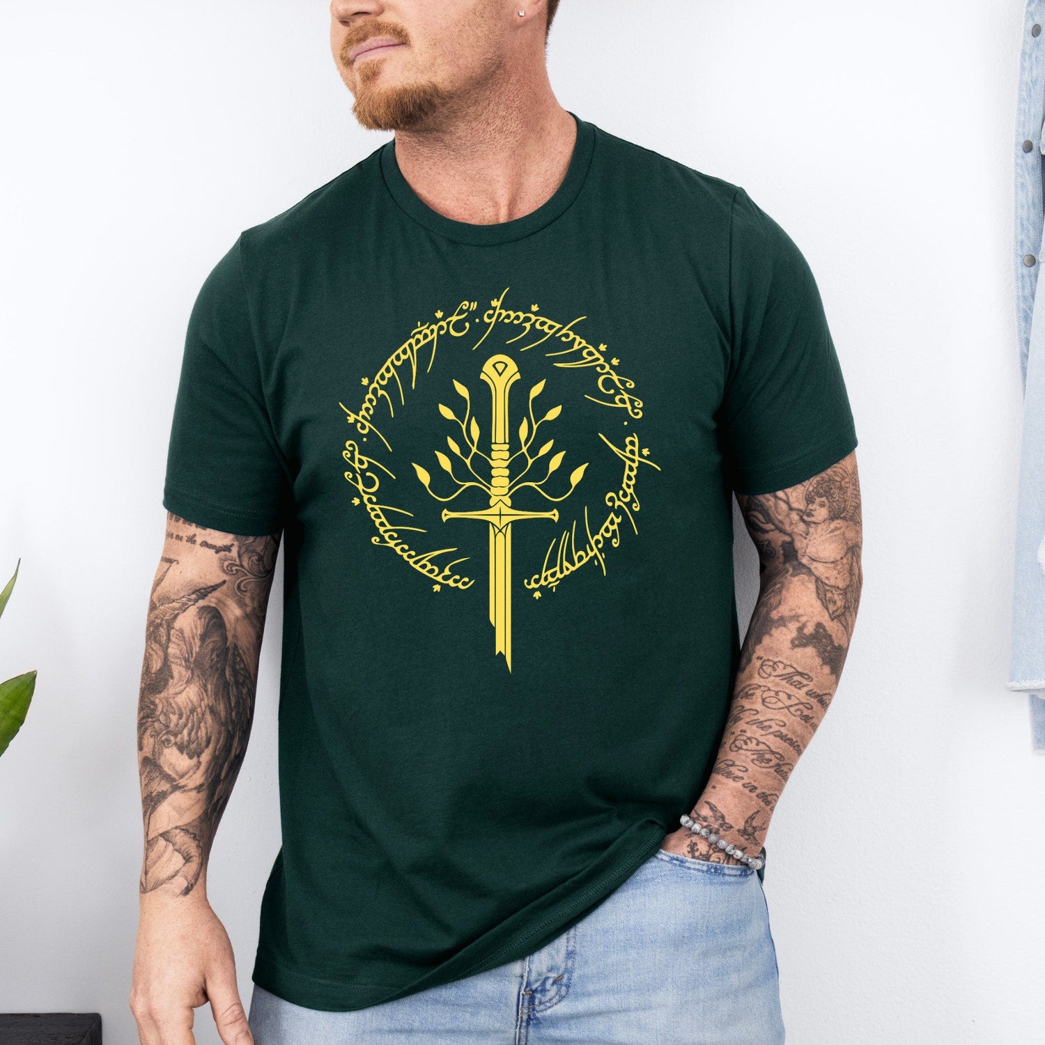 LOTR -  Tolkien T-Shirt, Narsil Broken Blade Tee, LOTR Unisex Shirt, Lord of the Rings, LOTR FAN Nerdy Gift,  Gifts for Book Lovers,Elven Tree Shirt