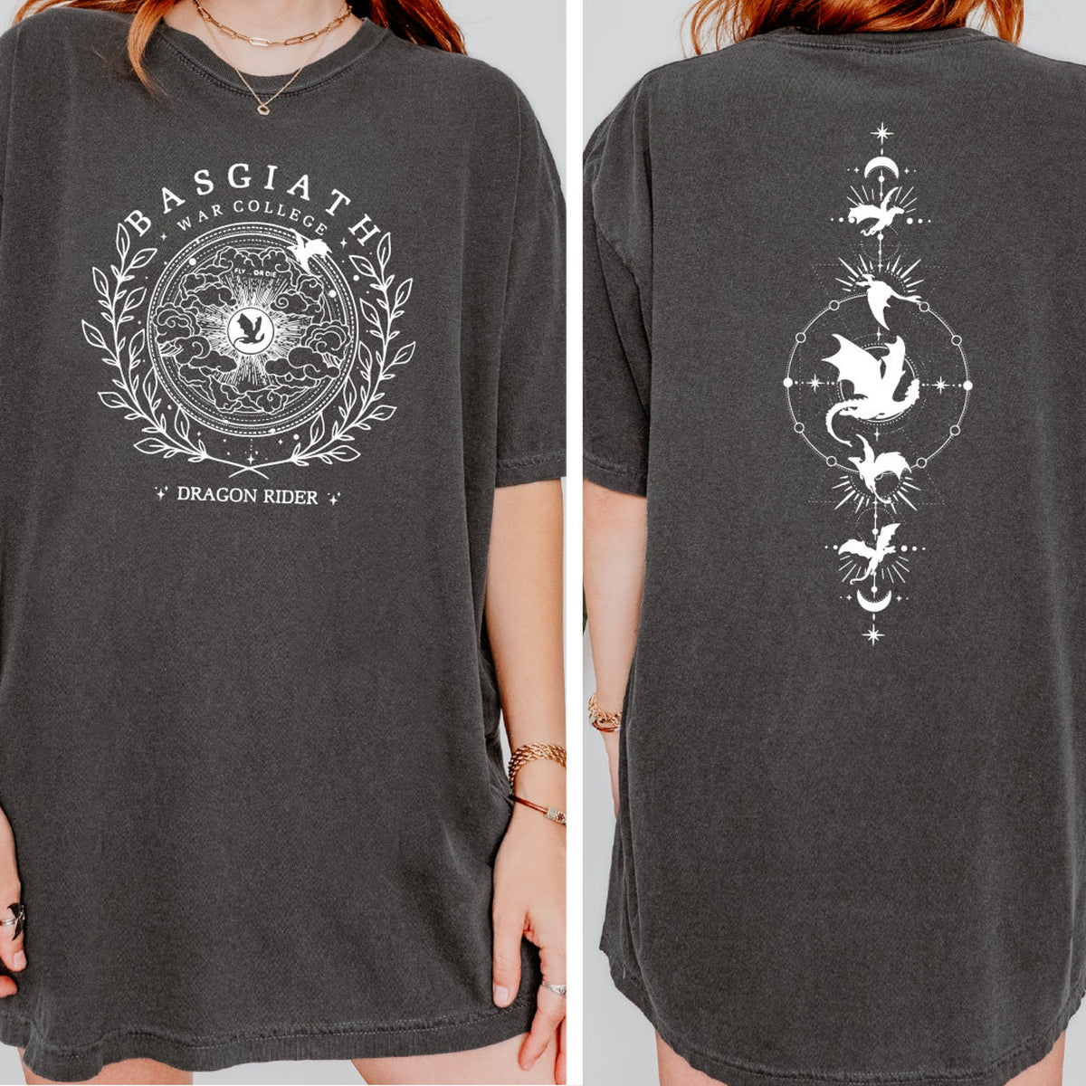 Fourth Wing -  Comfort Colors Basgiath War College Double-Sided, Fourth Wing Shirt, Bookish Shirt, Dragon Rider, Violet Sorrengail, Xaden Riorson, Quadrant