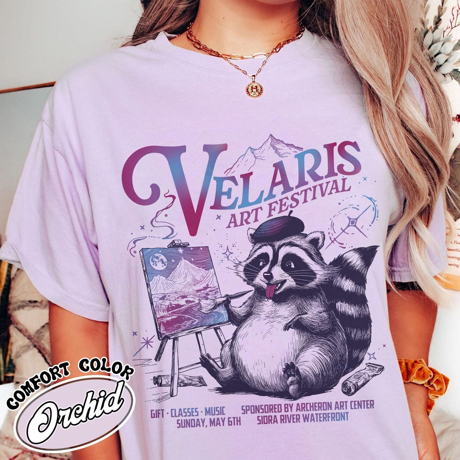 ACOTAR -  Velaris Art Festival Shirt,Velaris Acotar Shirt,Night Court,Feyre Archeron,Nesta,Rhysand,Raccoon Drawing Shirt,Bookish Shirt,Velaris Shirt