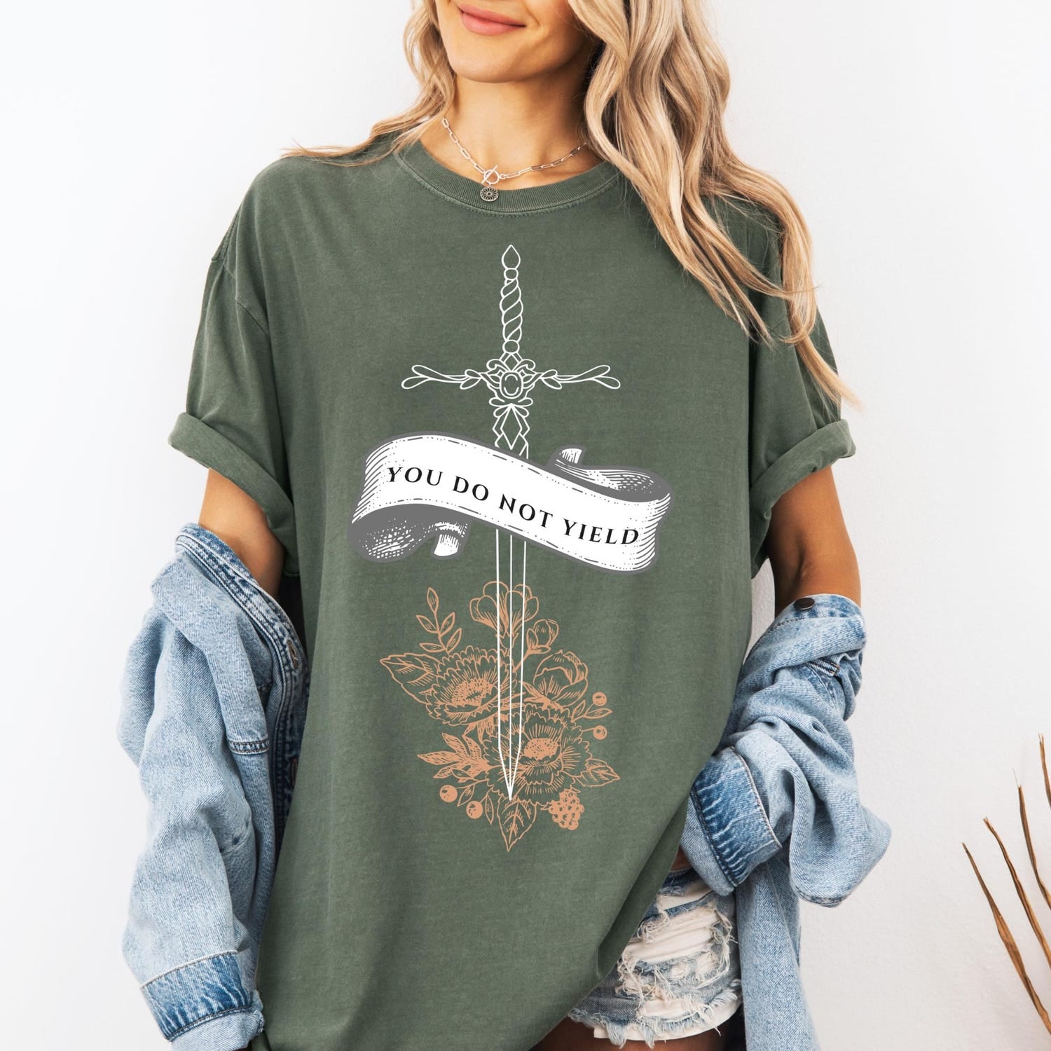 (TOG) -  Comfort Colors You Do Not Yield Throne Of Glass Tee, Unisex T-shirt, SJM Merch, Romantasy Fireheart, Throne of Glass Merch Enemies to Lovers