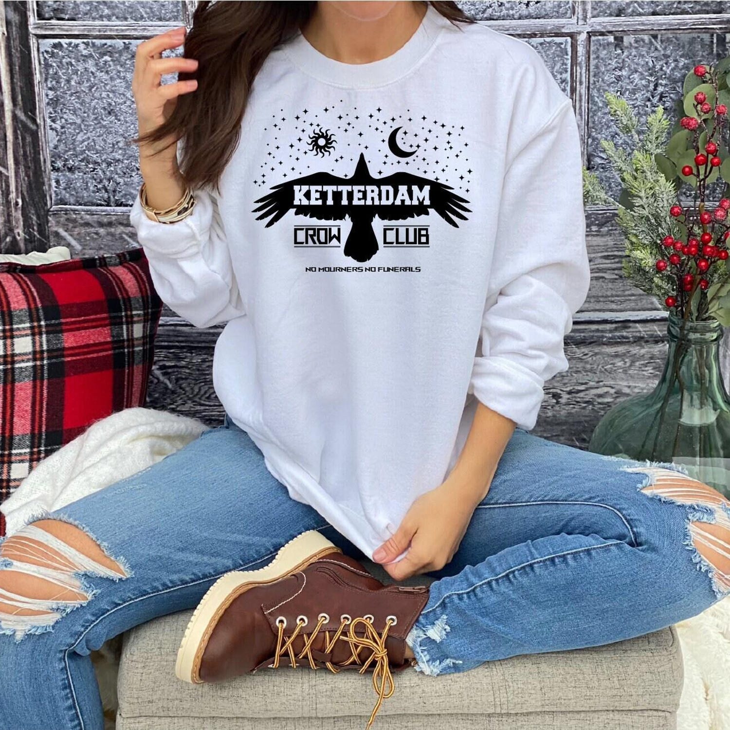 (SOC) -  Ketterdam Crow Club Sweatshirt, Ketterdam Sweater, Six Of Crows Hoodie, No Mourners No Funeral Outfit, Ketterdam Crow Club, PNR079