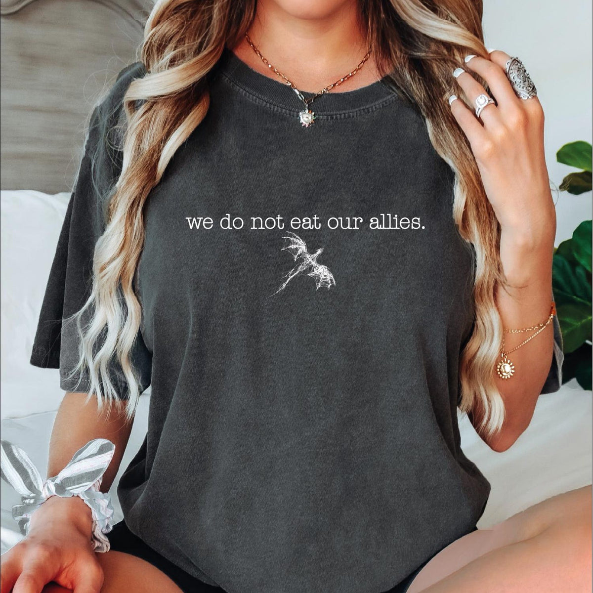 Fourth Wing -  We Do Not Eat Our Allies Tee, Comfort Colors Shirt, Fourth Wing Shirt, Dragon Woman Shirt, Book Lover Girl Shirt