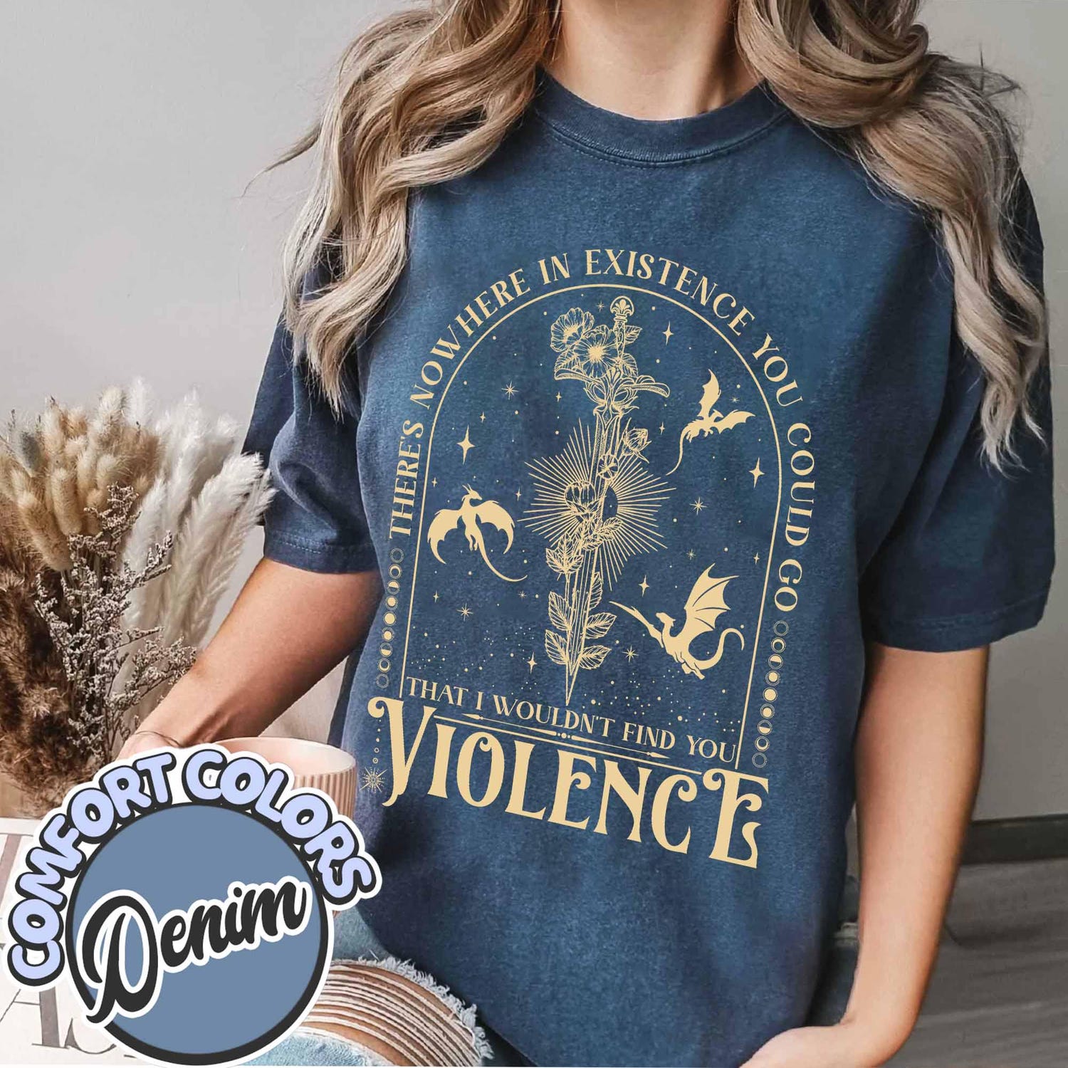 Fourth Wing -  Nowhere in Existence Violence Comfort Colors Shirt, Violet Sorrengail, Bookish Shirt, Fourth Wing, Gifts for Readers, Fantasy Book Dragon