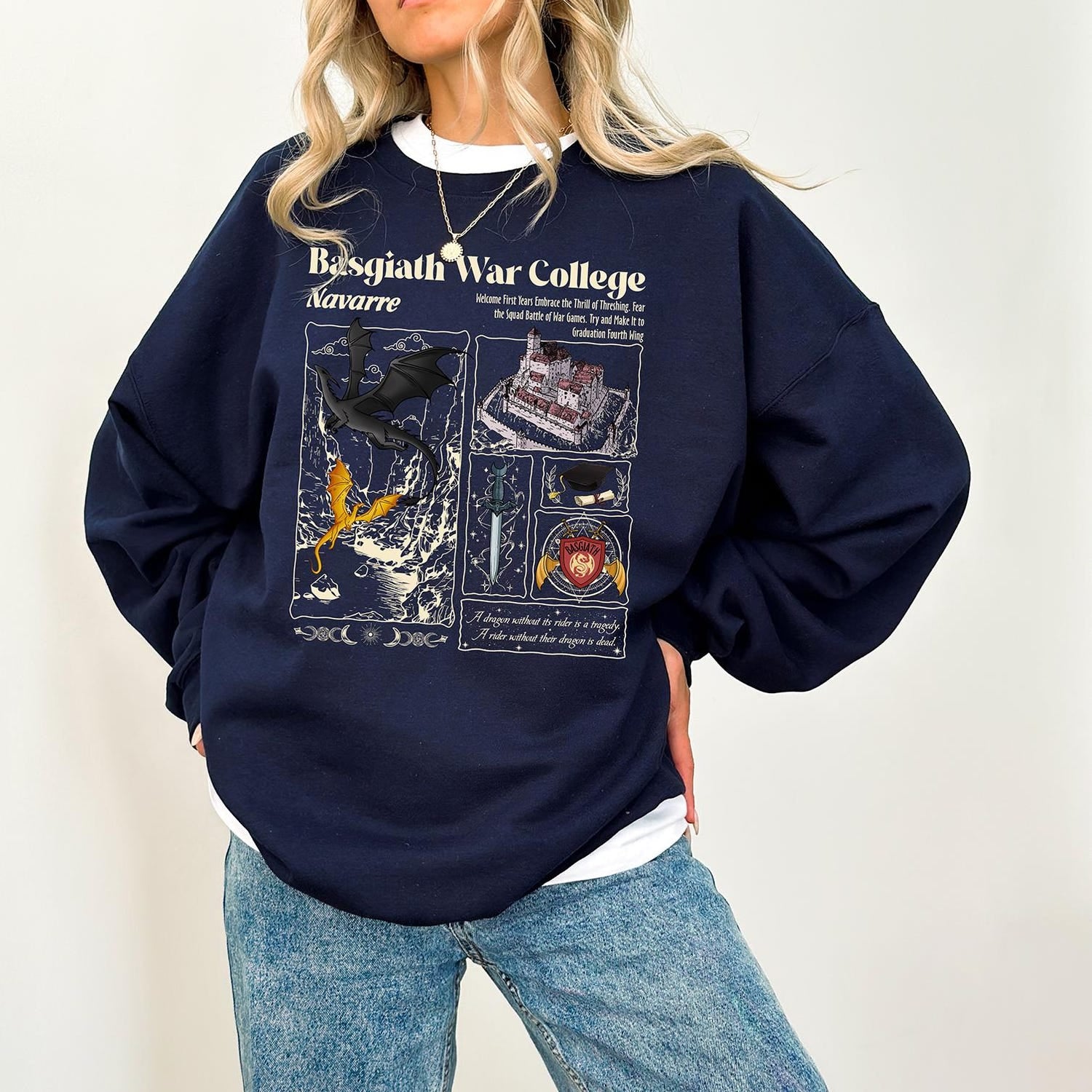 Fourth Wing -  Basgiath War College Sweatshirt, Dragon Rider Shirt, Fourth Wing Sweatshirt, Xaden Riorson, Violet Sorrengail, Empyrean Series, Book Lover