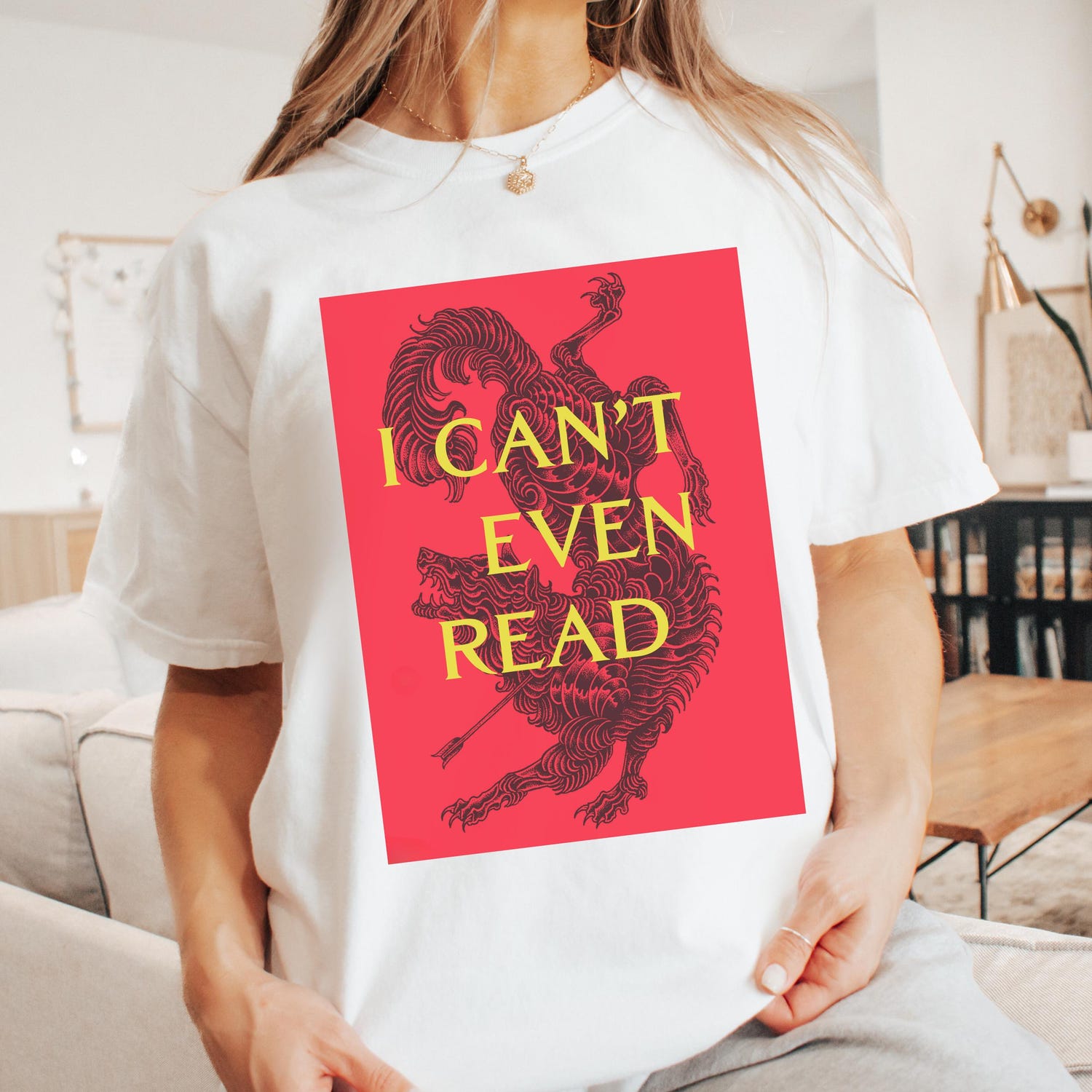 ACOTAR -  ACOTAR Sarcastic Shirt | 'I Can't Even Read' SJM Book Reader Tee | SJM Humor T-Shirt | Perfect Book Lover Gift