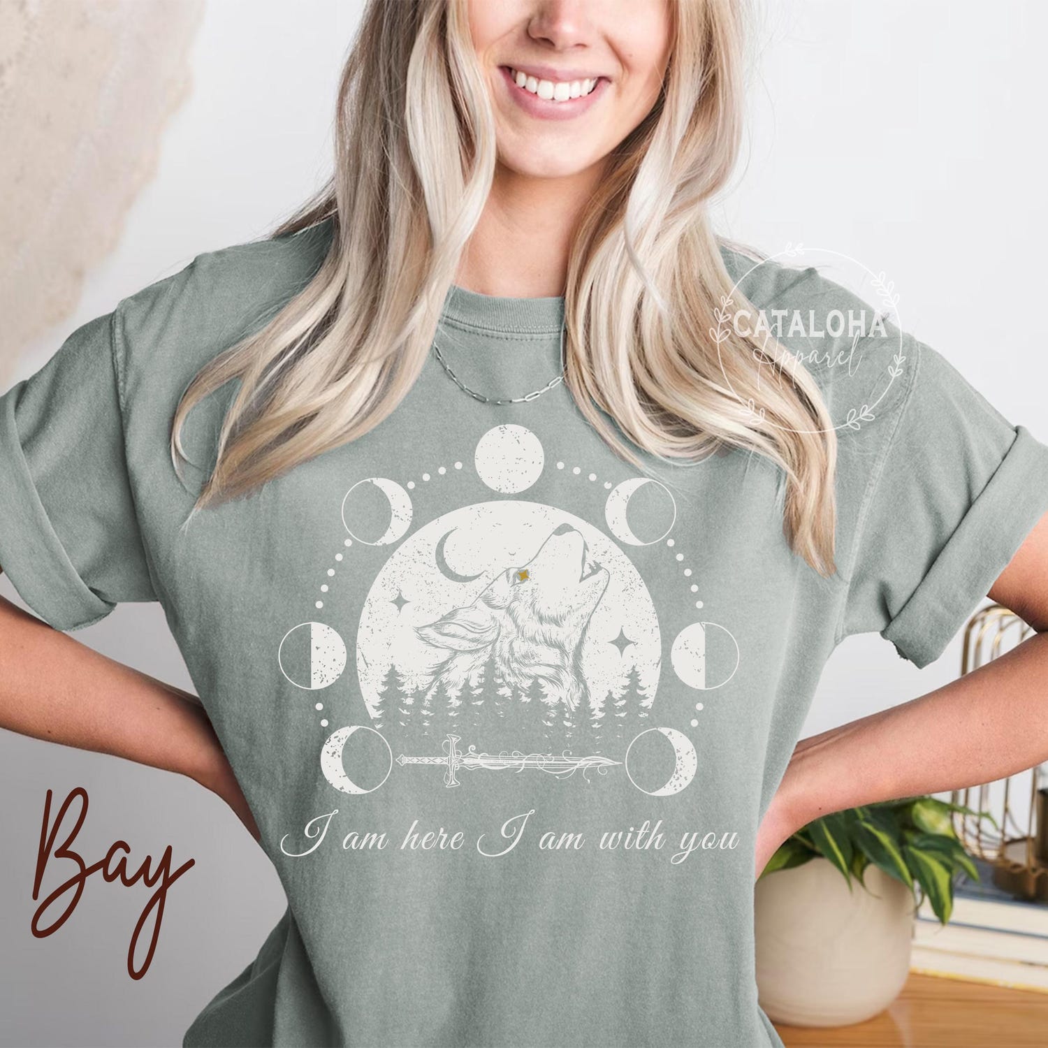 (TOG) -  I am here I am with you t-shirt, Throne of Glass merch, Fenrys, Rowan, Aelin fireheart , TOG quote tshirt, SJM quotes tee, TOG Fenrys Wolf