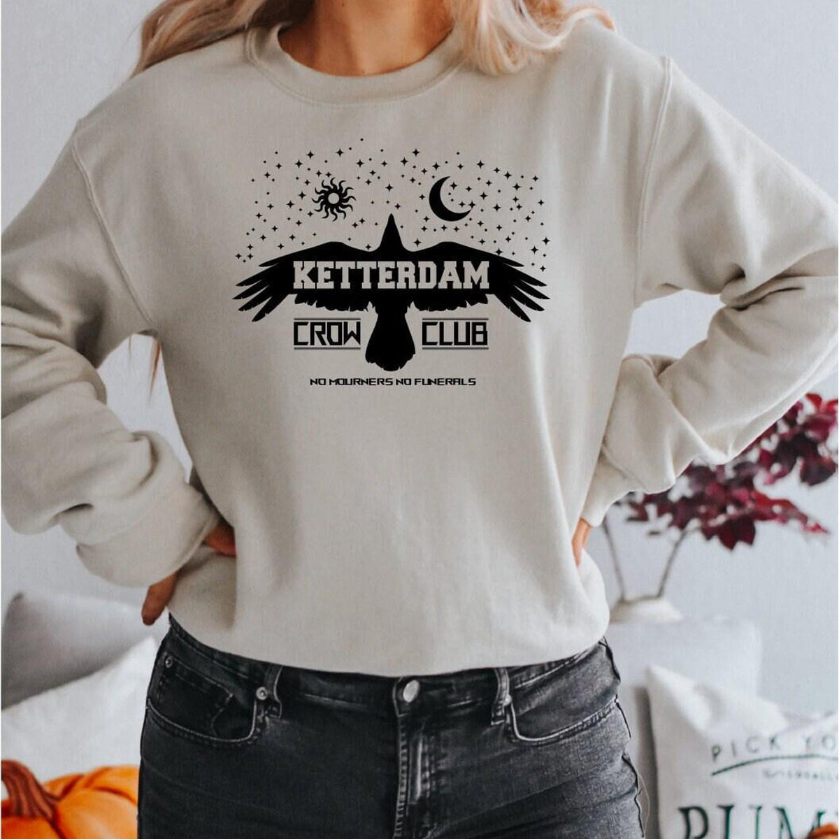 (SOC) -  Ketterdam Crow Club Sweatshirt, Ketterdam Sweater, Six Of Crows Hoodie, No Mourners No Funeral Outfit, Ketterdam Crow Club, PNR079