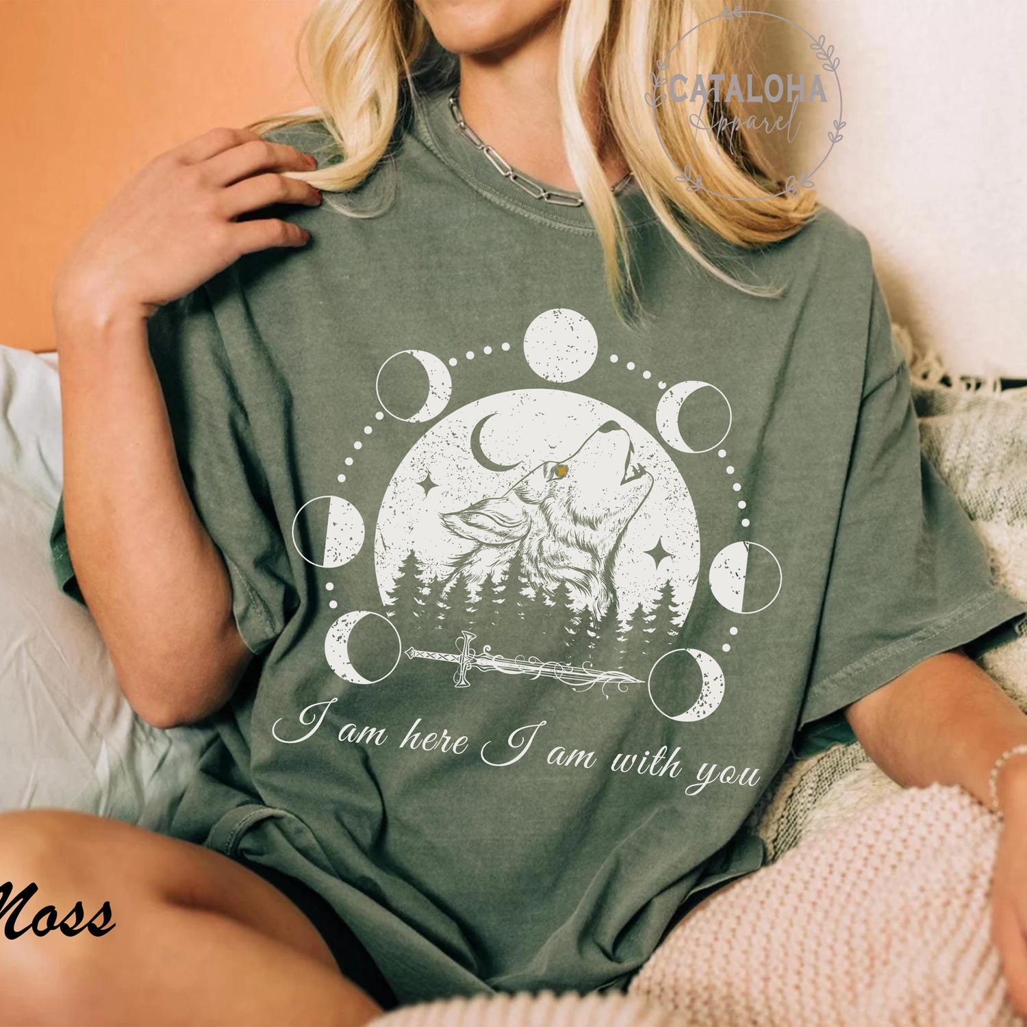 (TOG) -  I am here I am with you t-shirt, Throne of Glass merch, Fenrys, Rowan, Aelin fireheart , TOG quote tshirt, SJM quotes tee, TOG Fenrys Wolf