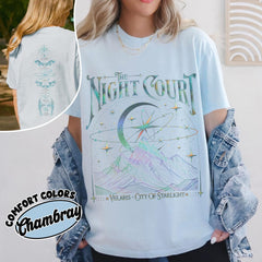 ACOTAR -  Velaris The Night Court Acotar 2 Sided Comfort Colors Shirt, Velaris The Night Court Shirt, Court Of Dreams, Inner Circle Acotar Tee