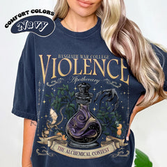 Fourth Wing -  Violence Apothecary Comfort Color T-Shirt, Basgiath War College, Fourth Wing, Violet Sorrengail Dragon Rider Xaden Riorson Fantasy Lover