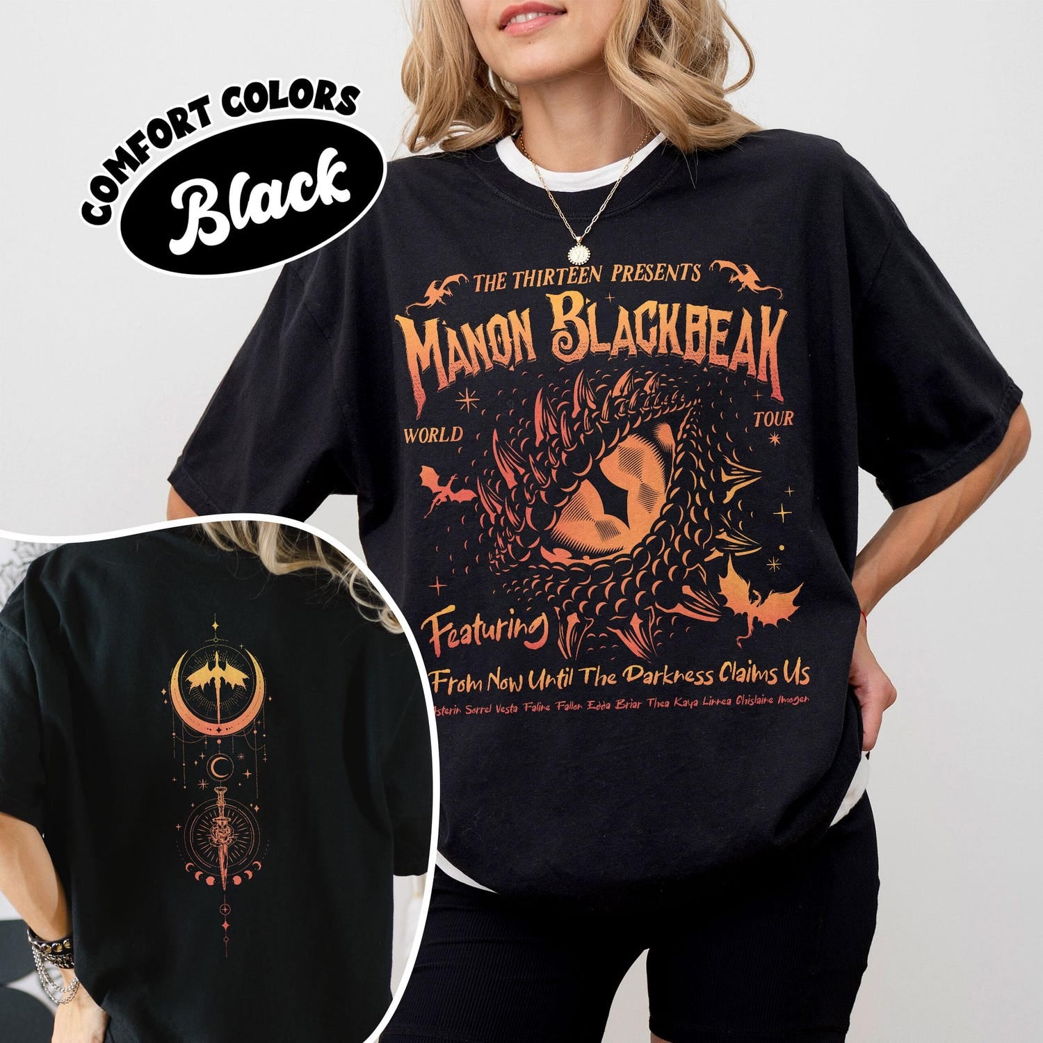 (TOG) -  Manon Blackbeak Throne of Glass Comfort Colors Shirt, The Thirteen Shirts, From Now Until The Darkness Claims Us Tee, ACOTAR Crescent City