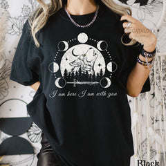 (TOG) -  I am here I am with you t-shirt, Throne of Glass merch, Fenrys, Rowan, Aelin fireheart , TOG quote tshirt, SJM quotes tee, TOG Fenrys Wolf