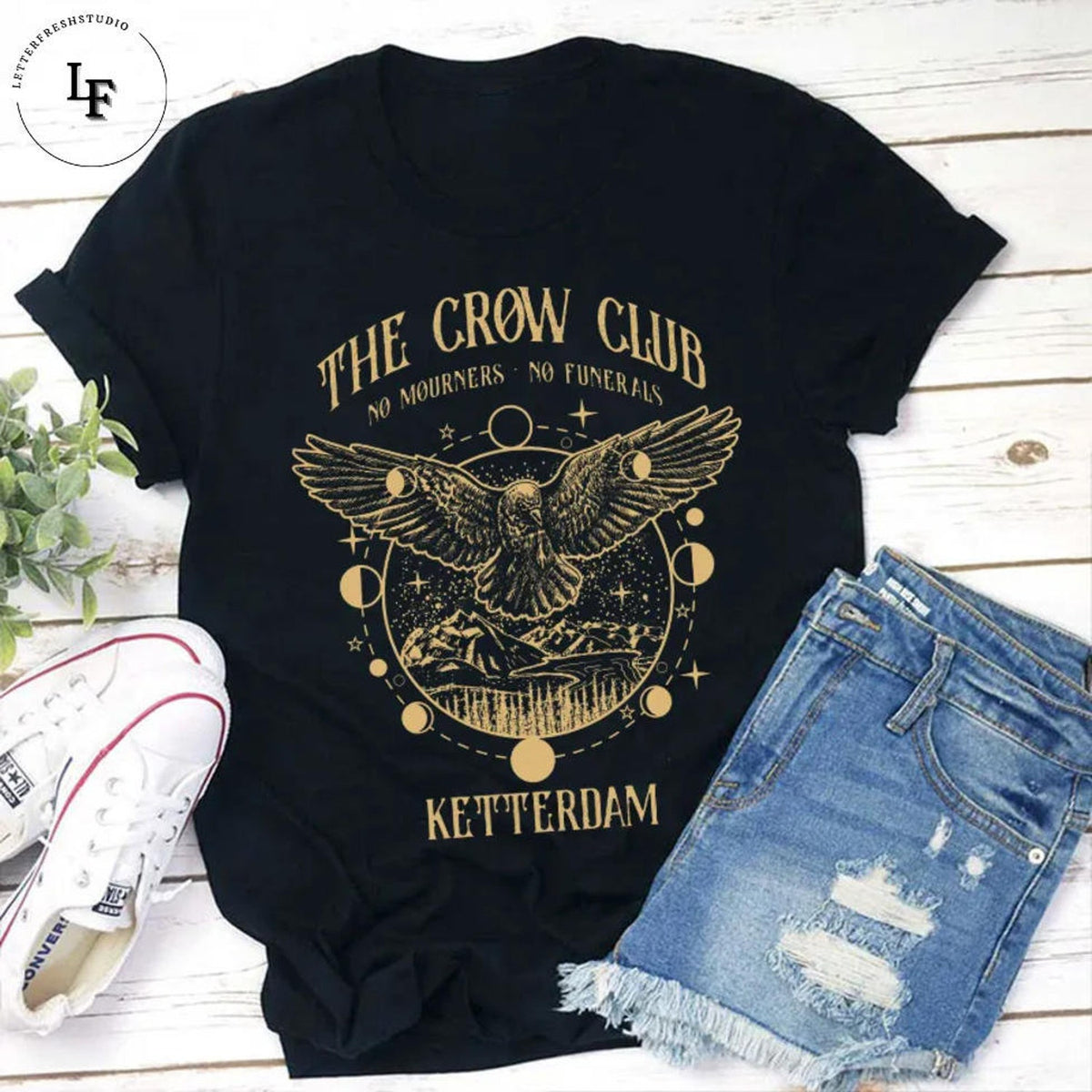 (SOC) -  The Crow Club No Mourners No Funerals Teacher Vintage T-Shirt, Teacher Shirt, Teacherlife Shirt, Literature Shirt, Ketterdam Crow Shirt