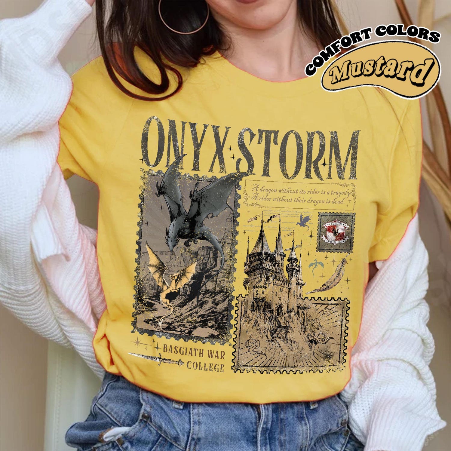 Fourth Wing -  Onyx Storm Comfort Color T-Shirt | Fourth Wing Series Shirt | Dragon Rider | Bookish Tee Gift For Book Lover | Fantasy Book | Tairn&Andarna