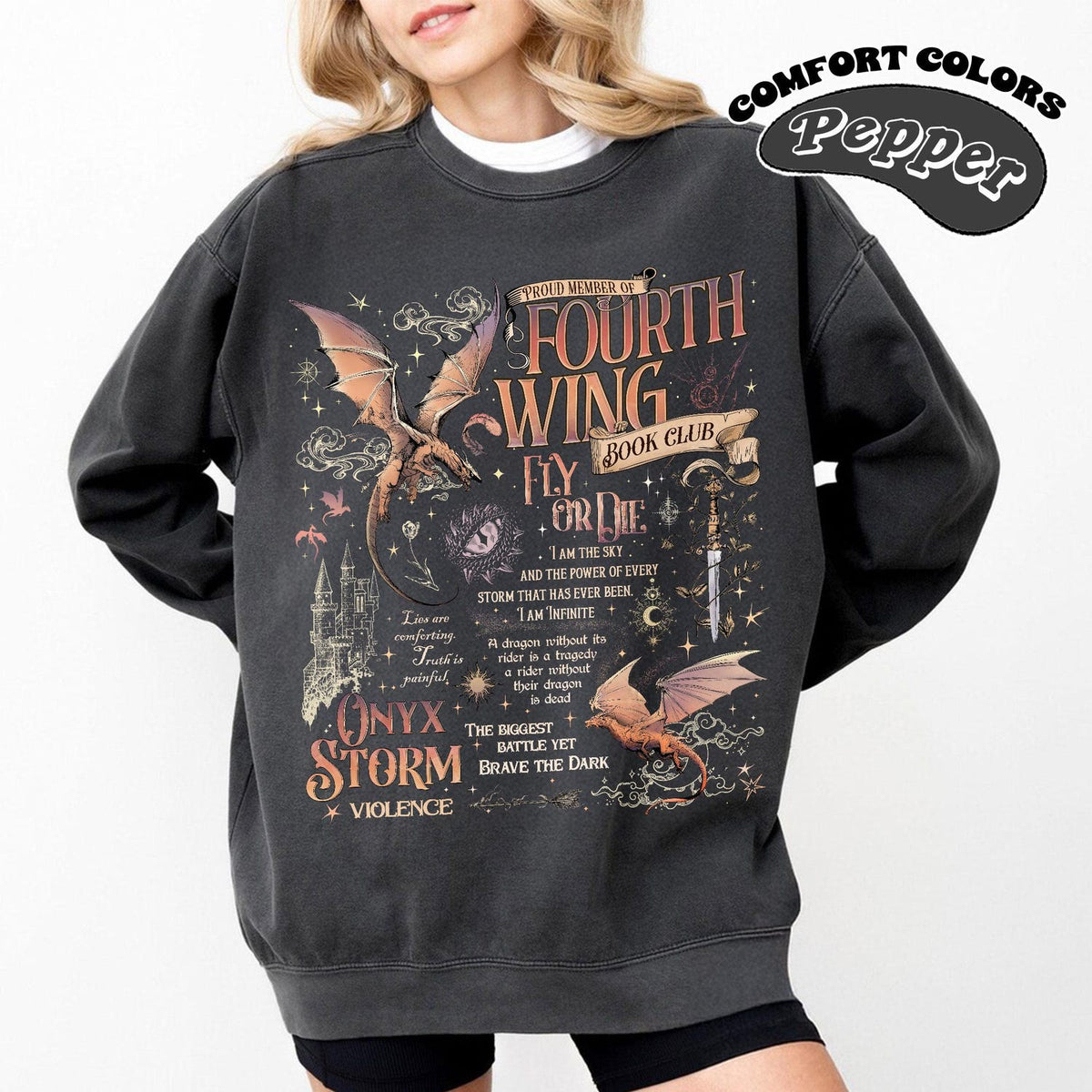 Fourth Wing Comfort Color Sweatshirt | Dragon Rider Sweat | Basgiath War College | Violet Sorrengail | Violent Little Thing