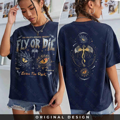 Fourth Wing -  Dragon Rider Shirt, Onyx Storm Brave The Dark Sweatshirt, Fly Or Die Fourth Wing Series Tee, Gift For Dragon Books Lover