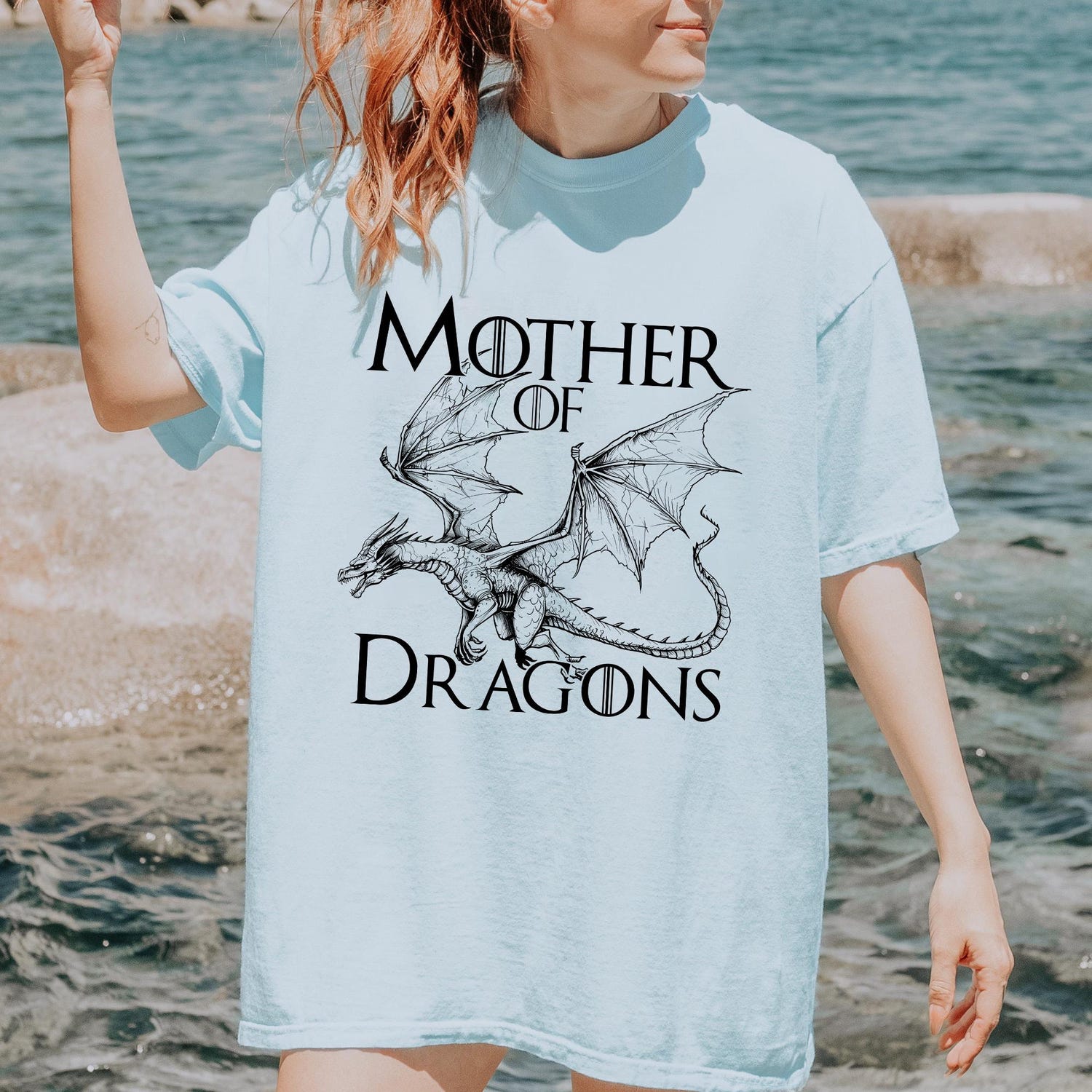 (SOC) -  Mother of Dragons Comfort Colors Shirt, Fantasy Dragon Bookish Shirt, Book Lover Shirt for Mom, Funny Mom Shirt, Fantasy Book Lover Shirt