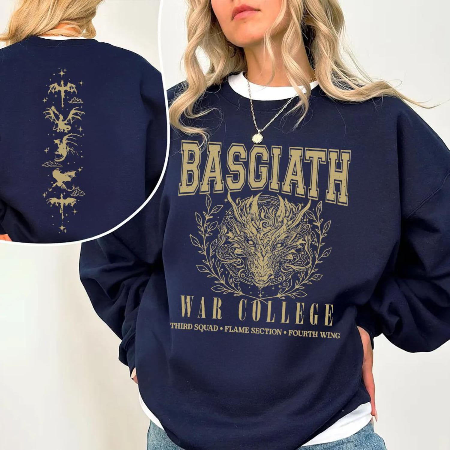 Fourth Wing Dragon Sweater, Basgiath War College Shirt, Dragon Rider Sweatshirt, Bookish Sweater, Empyrean Series, Fourth Wing Shirt