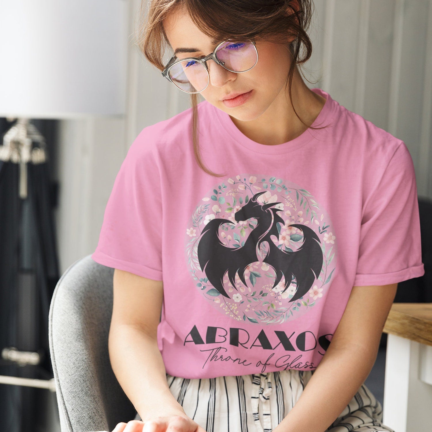 (TOG) -  Abraxos Botanical T-Shirt, The Thirteen, Throne of Glass, Manon Blackbeak Fandom, Wing Leader, SJM, Sarah J Mass, Bookish Gift