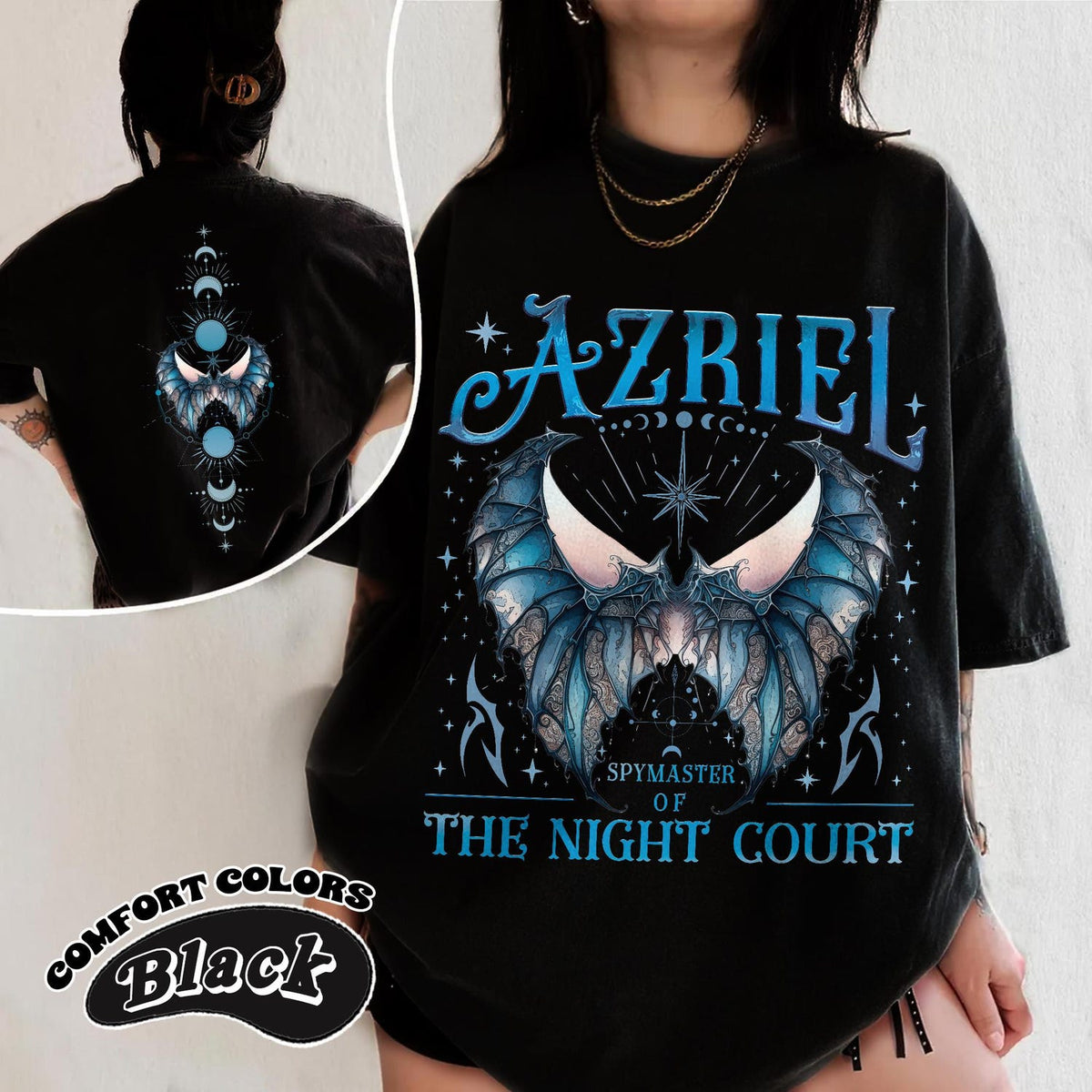 ACOTAR -  Azriel Comfort Color T-Shirt | Spymaster Of The Night Court T-Shirt | Bat Boys T-Shirt | Acotar T-Shirt | Court Crescent City