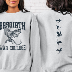 Fourth Wing -  Basgiath War College Book Sweatshirt, Bookish War Shirt,Dragon Rider Sweatshirt,Fantasy Bookish Sweatshirt,Book Lover Shirt,Basgiath 2 Sided