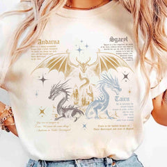 Fourth Wing -  Vintage Fourth Wing Dragon Shirt, Tairn Andarna Shirt, Dragon Rider Shirt, Basgiath War College Dragon Tee, Bookish Gift, Fantasy Reader