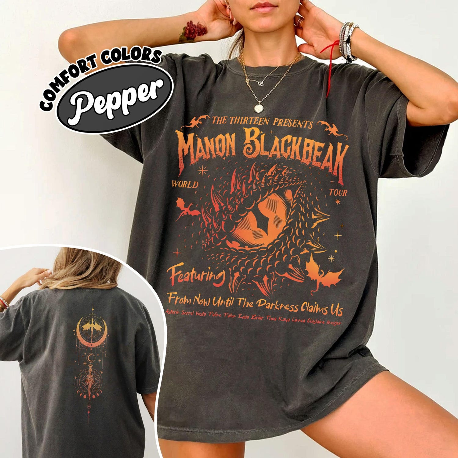 (TOG) -  Manon Blackbeak Throne of Glass Comfort Colors Shirt, The Thirteen Shirts, From Now Until The Darkness Claims Us Tee, ACOTAR Crescent City