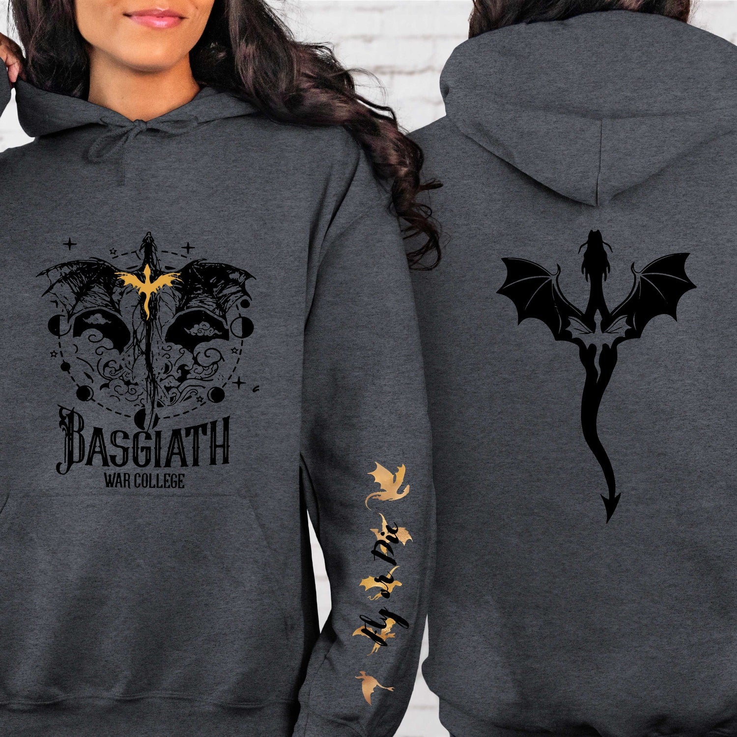 Fourth Wing -  Basgiath War College Sweatshirt, Fourth Wing Hoodie ,Dragon Rider, Violet Sorrengail,Xaden Riorson, Fly or Die,Riders Quadrant,Rebecca Yoros