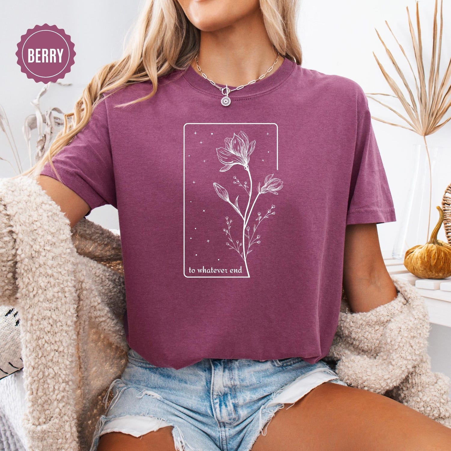 (TOG) -  Throne Of Glass Flower Aelin Quote Shirt, The Thirteen Sweatshirt, Throne Of Glass Shirt, Gift for her To Whatever End Throne Of Glass Tee