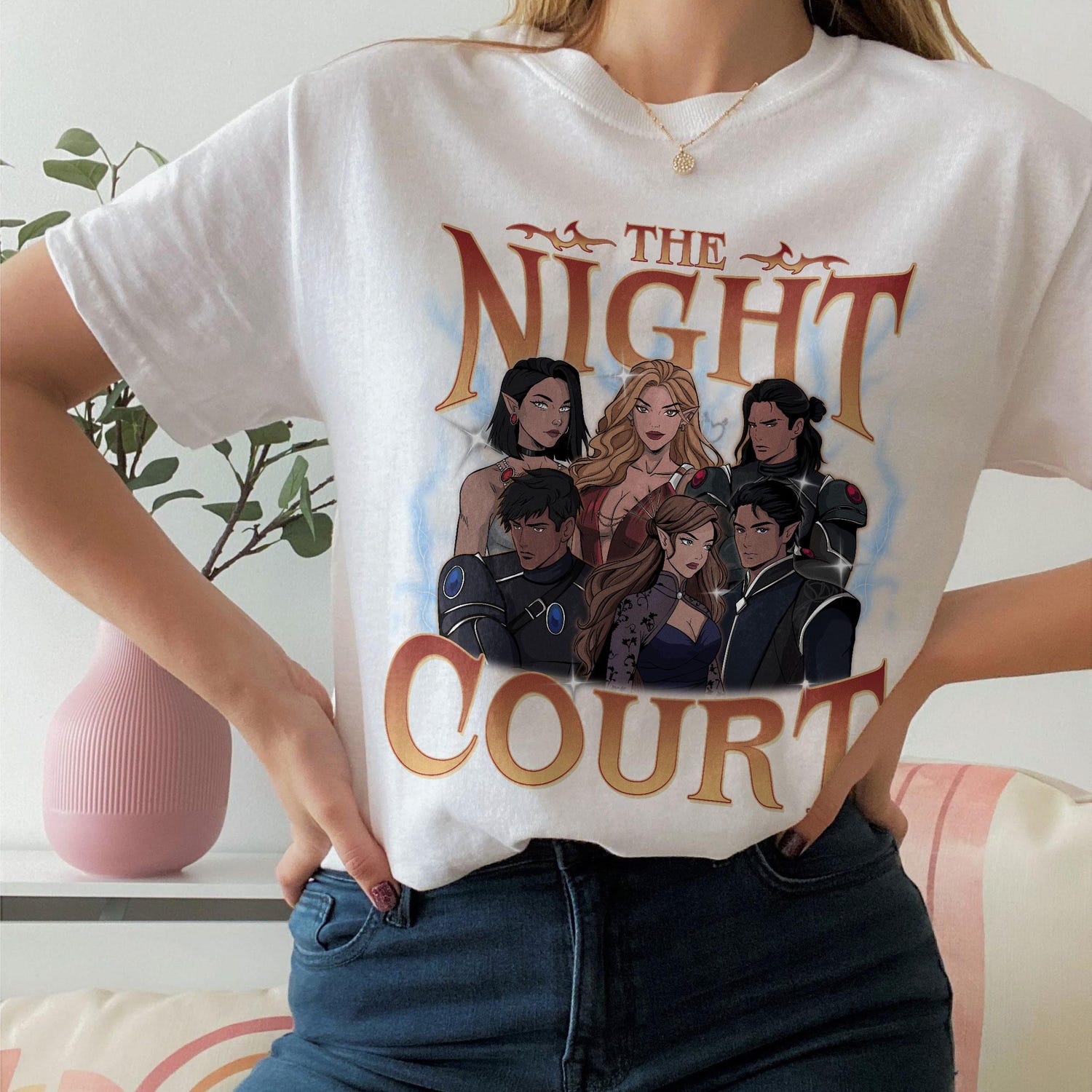 ACOTAR -  The Night Court FanArt Sweatshirt, The Inner Circle ACOTAR Band T Shirt, City Of Starlight, SJM Inspired Bootleg, Bookish Merch