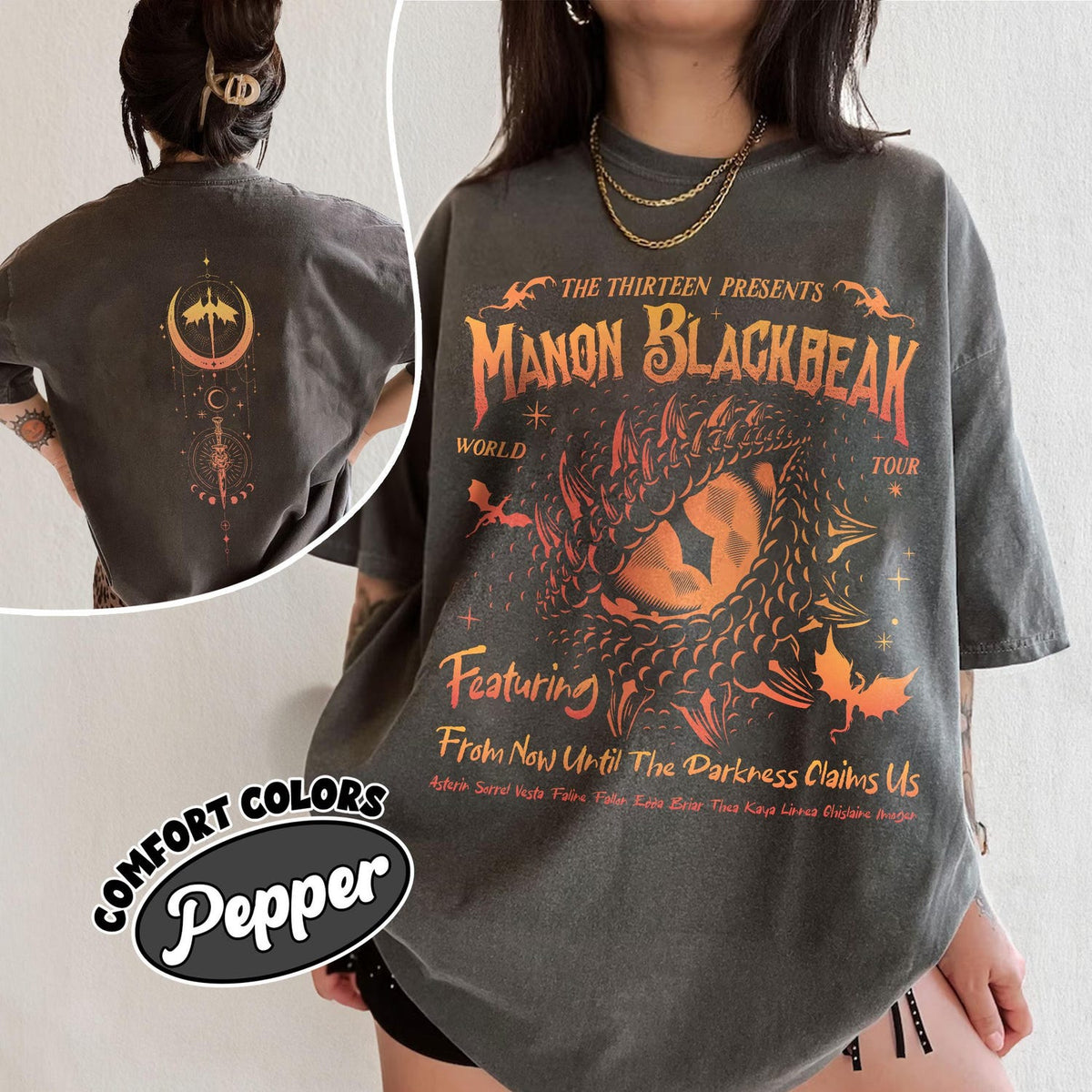 (TOG) -  Manon Blackbeak Throne of Glass Comfort Colors Shirt, The Thirteen Shirts, From Now Until The Darkness Claims Us Tee, ACOTAR Crescent City