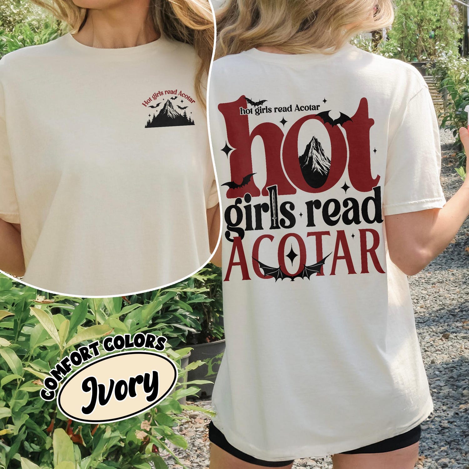 ACOTAR -  Hot Girls Read Acotar Comfort Colors Shirt, Fantasy Book Merch For Fans, The Night Court Tee, Gift For Book Lover