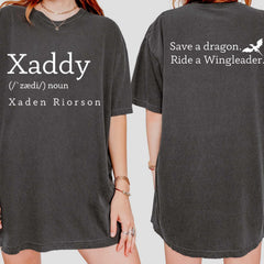 Fourth Wing -  Xaddy Save A Dragon Ride A Wingleader Vintage Soft Unisex T-shirt, Fantasy Bookish Shirt, Galentines Gifts, Dragon Riders Tee,Book Boyfriend