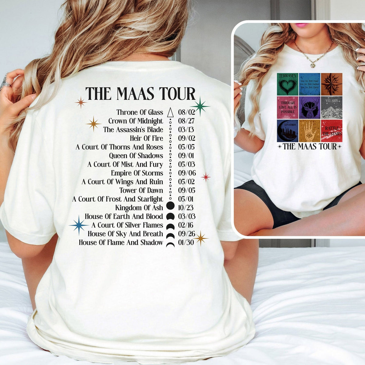 (TOG) -  The Maas Tour Shirt, Sarah J. Maas Shirts, ACOTAR T-Shirs, Crescent City T-Shirt, Throne of Glass Merch Shirt, SJM Fan Tee, Night Court Tees