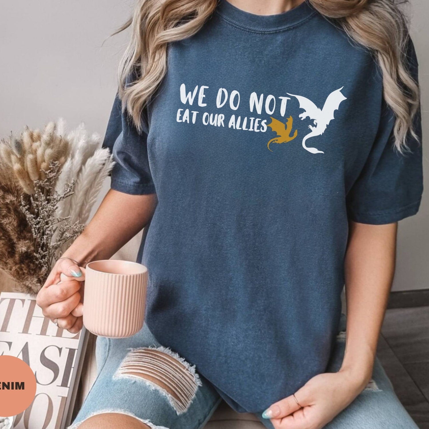 Fourth Wing -  The Fourth Wing Shirt | Comfort Colors | We Do Not Eat Our Allies | Tairn & Andarna, Dragon Lover Shirt, Basgiath War College, Bookish Shirt