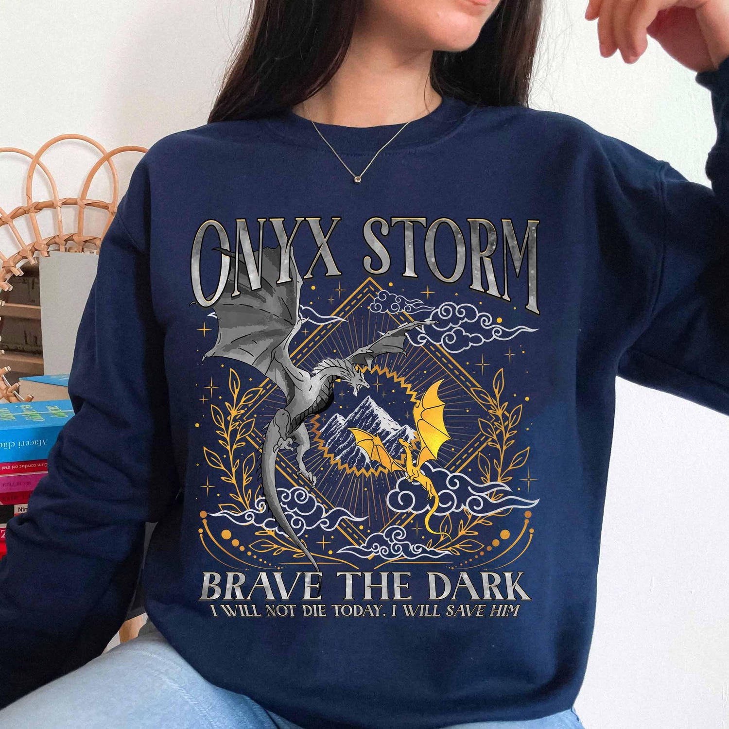 Fourth Wing -  Fourth Wing Series Sweatshirt, Onyx Storm Sweatshirt, Dragon Rider, Bookish Hoodie, Gift for Book Lover, Violet Sorrengail, Fantasy Book