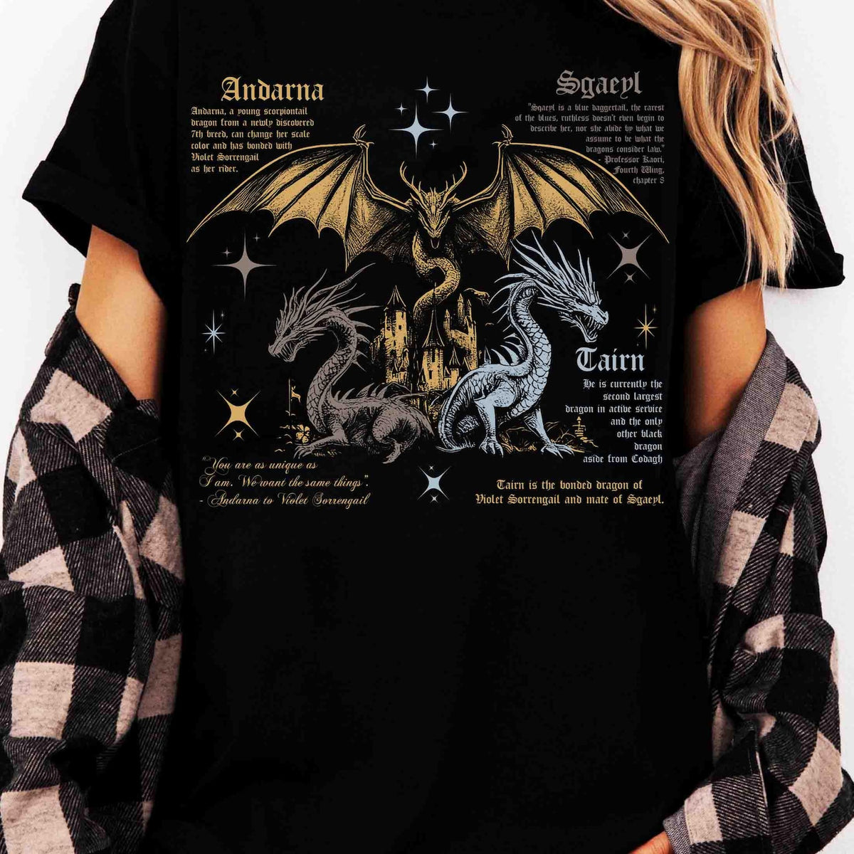 Fourth Wing -  Vintage Fourth Wing Dragon Shirt, Tairn Andarna Shirt, Dragon Rider Shirt, Basgiath War College Dragon Tee, Bookish Gift, Fantasy Reader