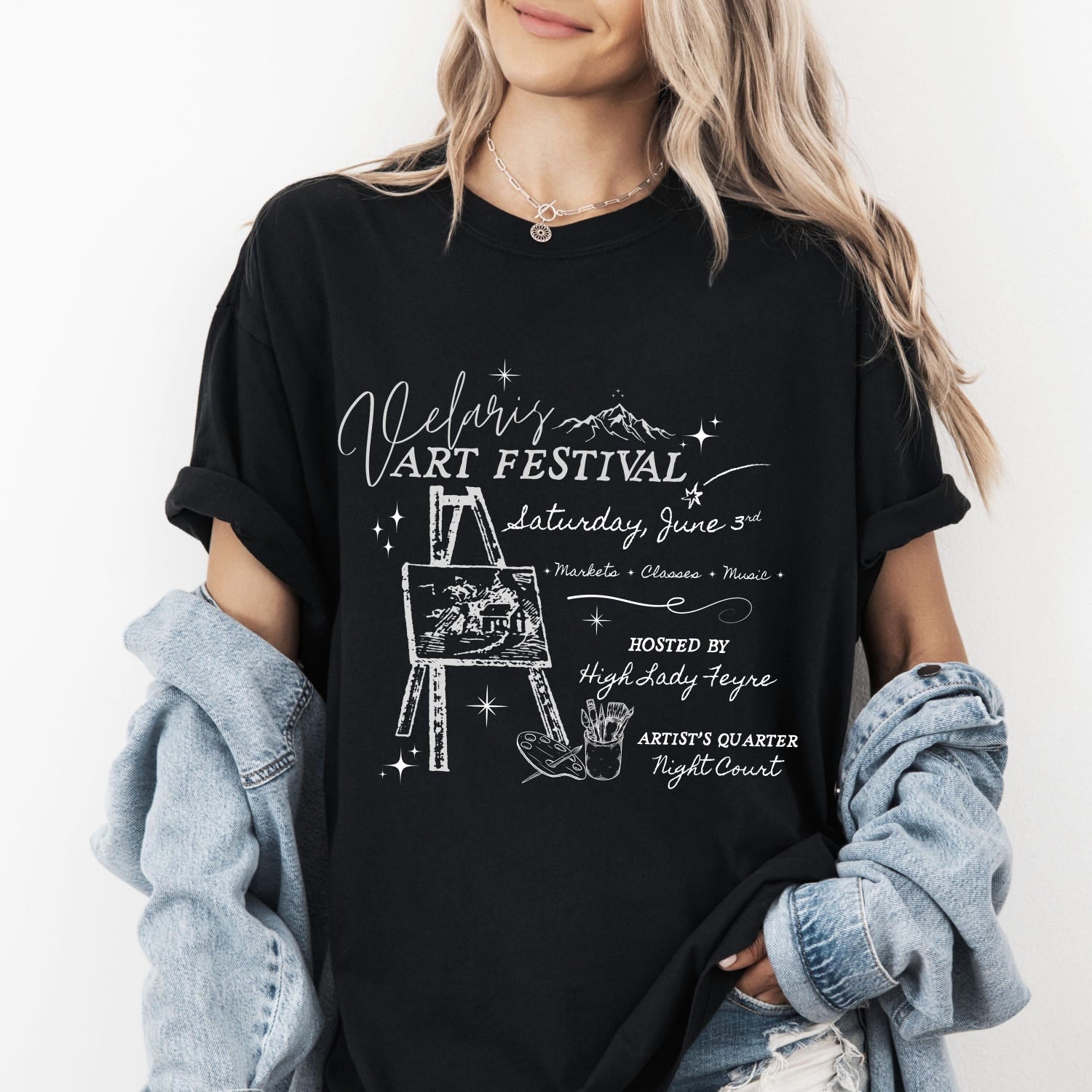 ACOTAR -  Velaris Art Festival, Feyre tattoo shirt, Officially Licensed SJM merch, Bookish merch, Acotar Gift, Bookstagram, Night Court, ACOTAR shirt