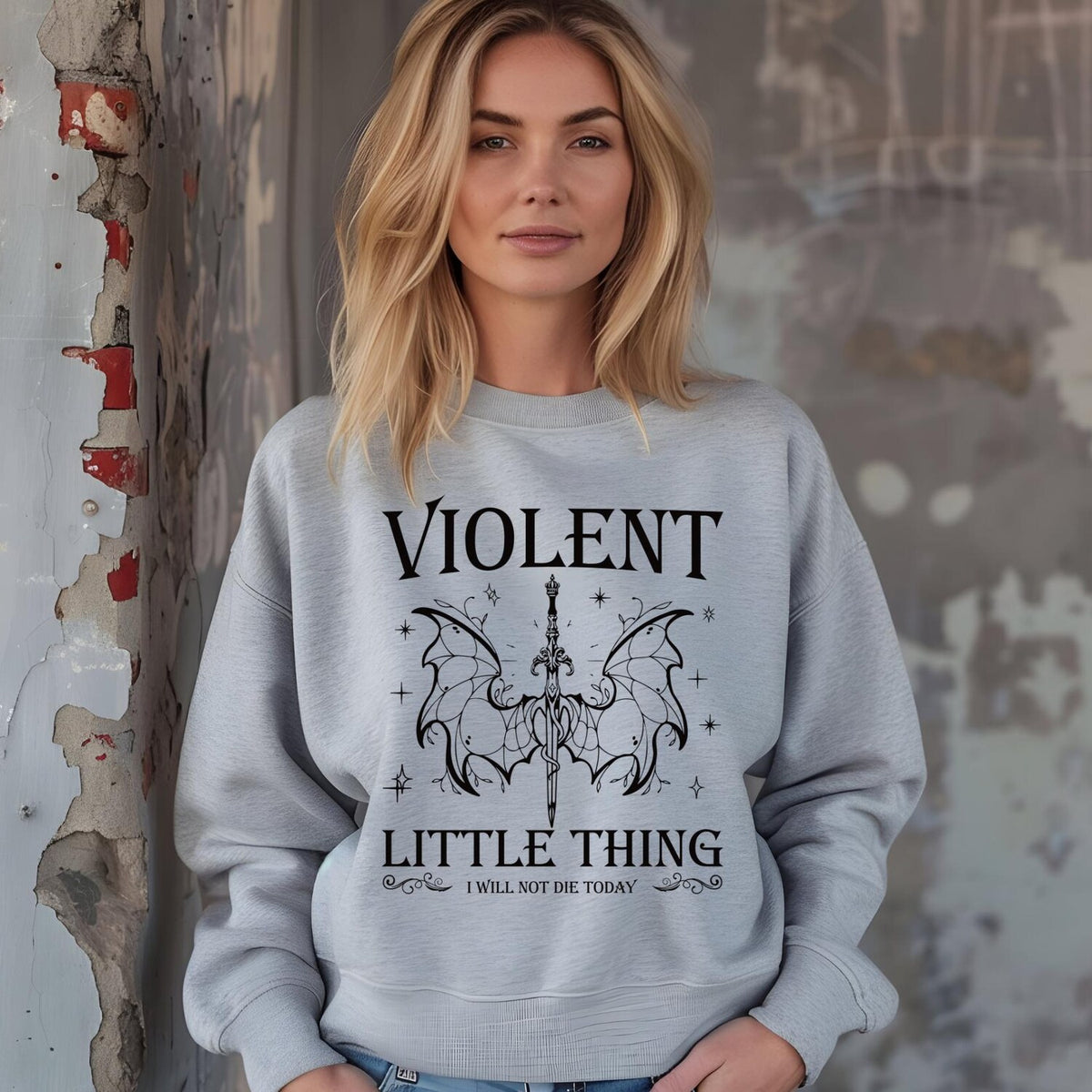 Fourth Wing -  Violent Little Thing Sweatshirt, Fall Sweatshirt, front and back design