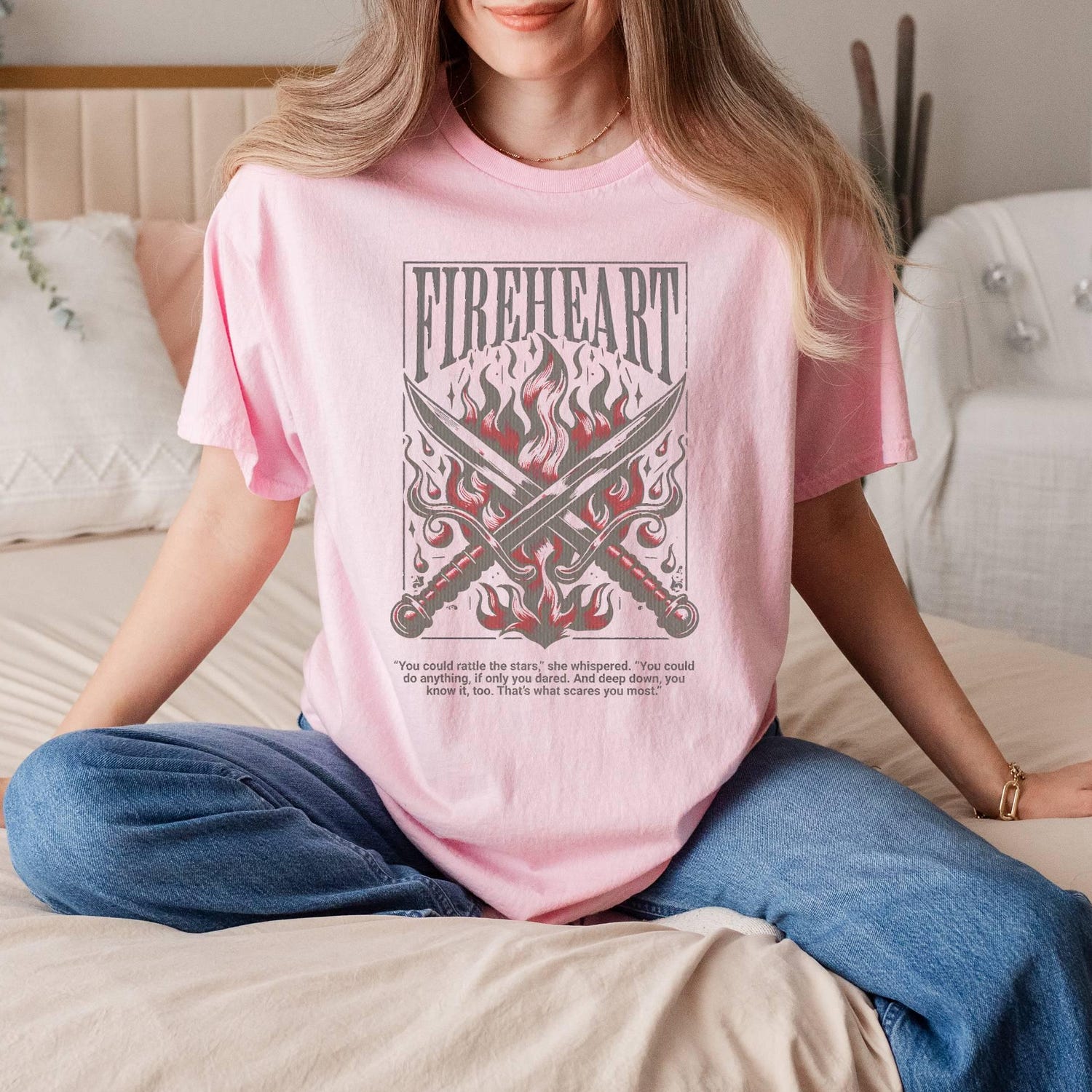 ACOTAR -  Fireheart T-Shirt - Fantasy Book Lover Graphic Tee - Perfect Gift for ACOTAR Fans