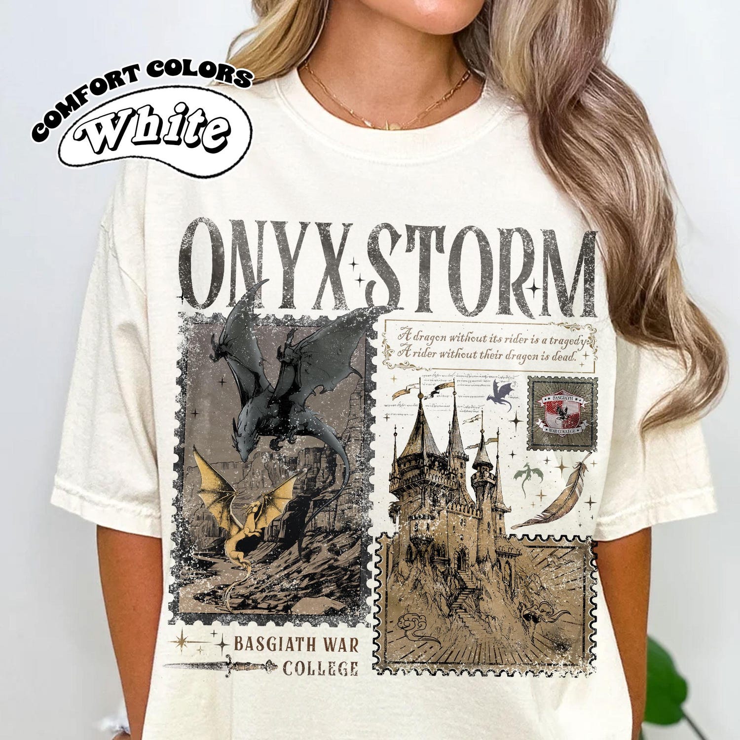 Fourth Wing -  Onyx Storm Comfort Color T-Shirt | Fourth Wing Series Shirt | Dragon Rider | Bookish Tee Gift For Book Lover | Fantasy Book | Tairn&Andarna