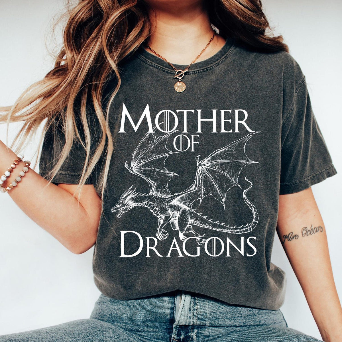 (SOC) -  Mother of Dragons Comfort Colors Shirt, Fantasy Dragon Bookish Shirt, Book Lover Shirt for Mom, Funny Mom Shirt, Fantasy Book Lover Shirt