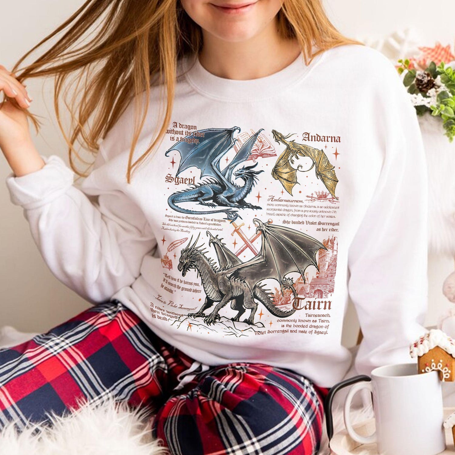 Fourth Wing -  Fourth Wing Dragon Sweatshirt, Tairn Andarna Sgaeyl Dragon T Shirt, Dragon Rider Tee, Basgiath War College Crewneck, Bookish Gift for Reader