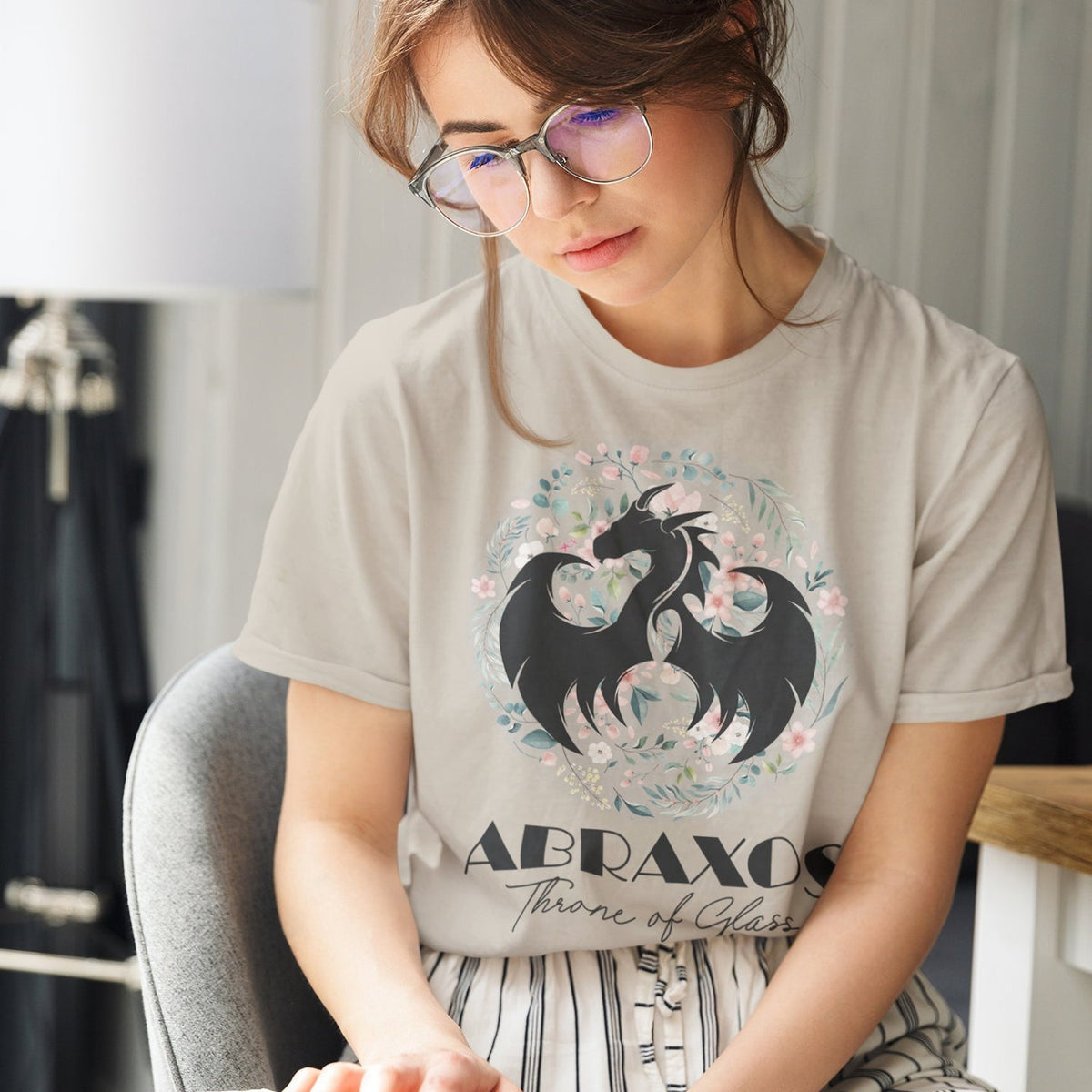 (TOG) -  Abraxos Botanical T-Shirt, The Thirteen, Throne of Glass, Manon Blackbeak Fandom, Wing Leader, SJM, Sarah J Mass, Bookish Gift