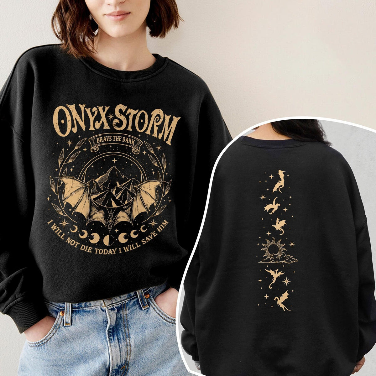 Fourth Wing -  Fourth Wing Series Sweatshirt, Onyx Storm Shirt, Violence Brave The Dark, Gift for Book Lovers, Dragon Rider Merch