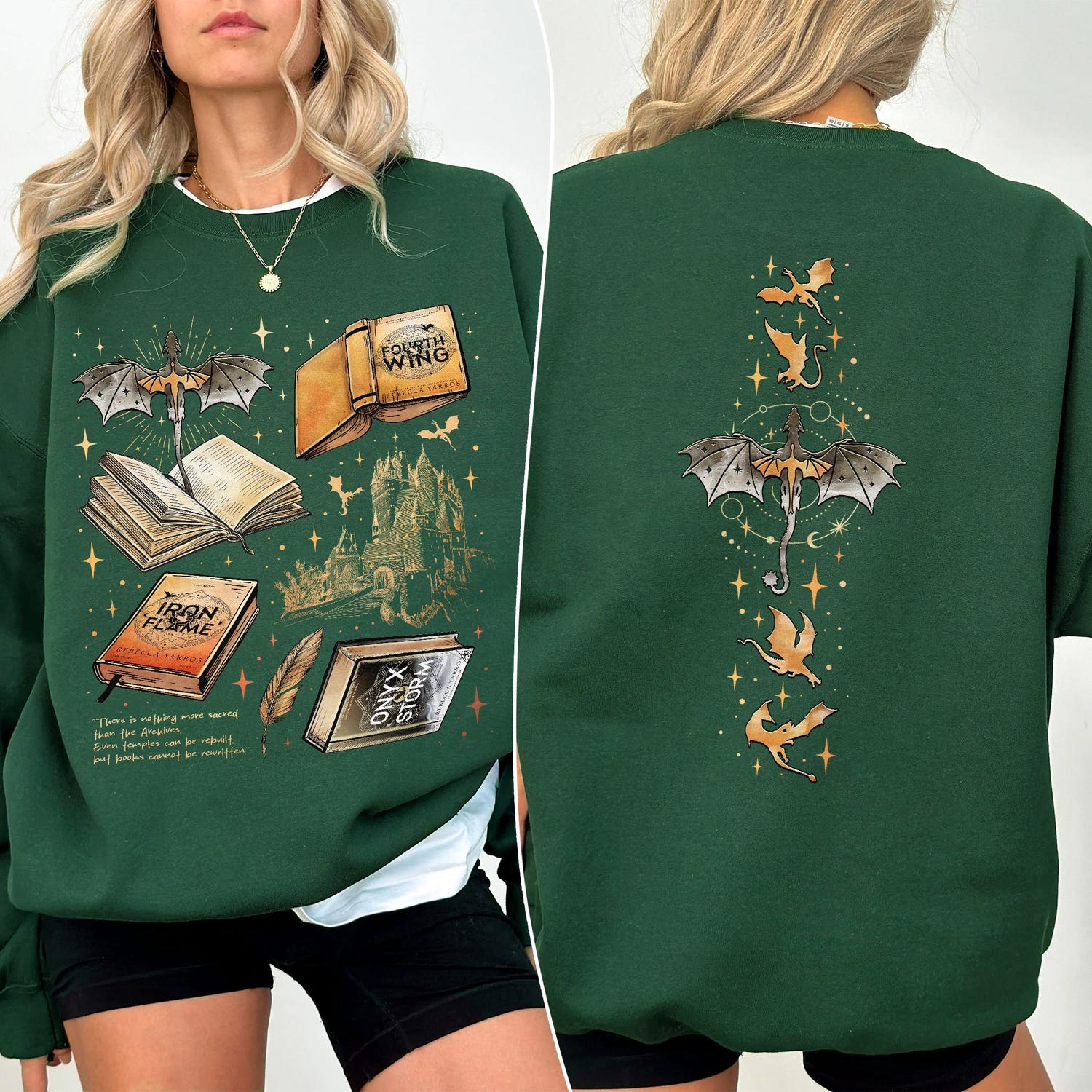 Fourth Wing -  Fourth Wing Series Two Sided Sweatshirt For Fans, War College Crewneck, Dragon Rider Hoodie, Book Merch Gift