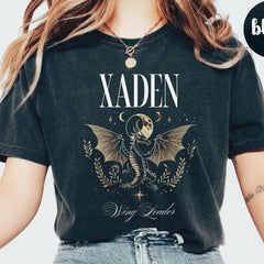 Xaden Riorson Wing Leader T-Shirt Comfort Colors�, Xaden Fourth Wing Shirt, Fourth Wing Iron Flame Onyx Storm, Fantasy Bookish Merch