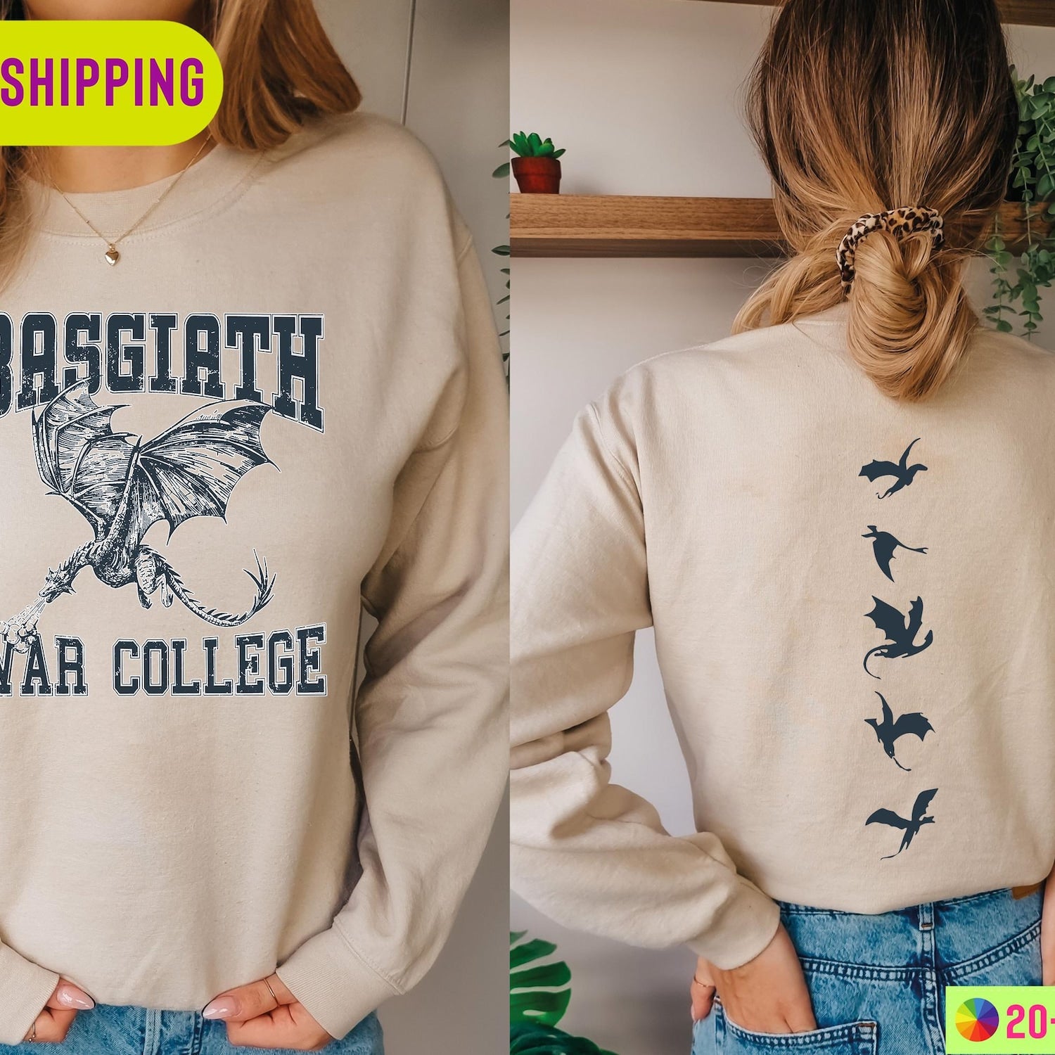 Fourth Wing -  Basgiath War College Book Sweatshirt, Bookish War Shirt,Dragon Rider Sweatshirt,Fantasy Bookish Sweatshirt,Book Lover Shirt,Basgiath 2 Sided