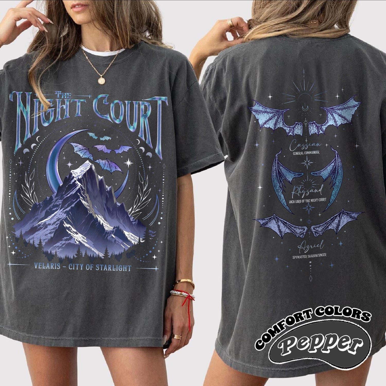 ACOTAR -  The Night Court Velaris � City Of Starlight Comfort Color T-Shirt | Velaris The Night Court Court Of Dreams T-Shirt | Inner Circle Acotar